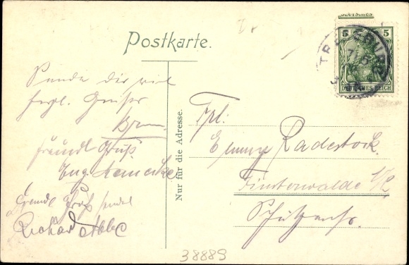 Postcard Treseburg Thale in the Harz, Hotel Weißer Hirsch, Bodetal, panorama