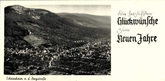 Ak Schriesheim an der Bergstraße, Schriesheim a. d. Beegstraße, Glückwünsche zum neuen Jahr
