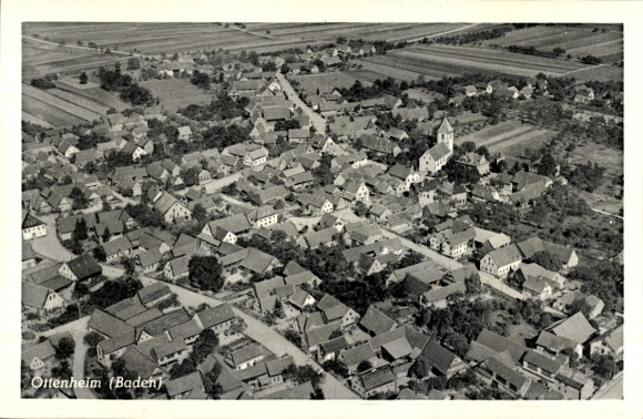 Ak Ottenheim Schwanau in Baden, Fliegeraufnahme