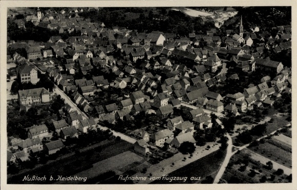 Postcard Nußloch Baden Württemberg, aerial photograph