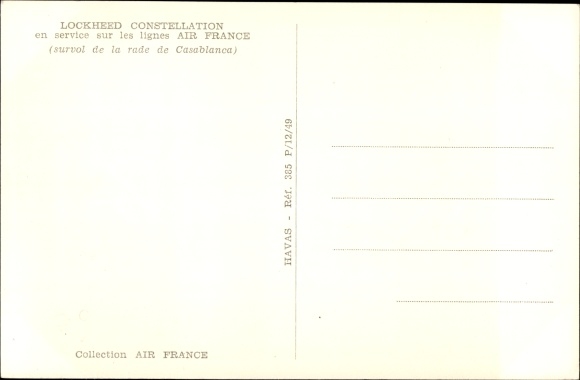 Postcard French passenger plane, Air France, Lockheed Constellation