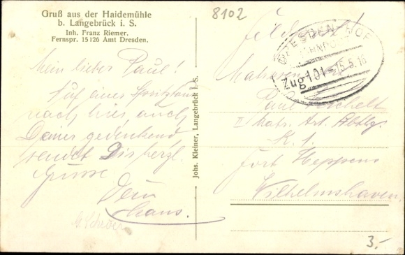 Postcard Dresden Langebrück, Dresdner Heide, Heidemühle, Haidemühle