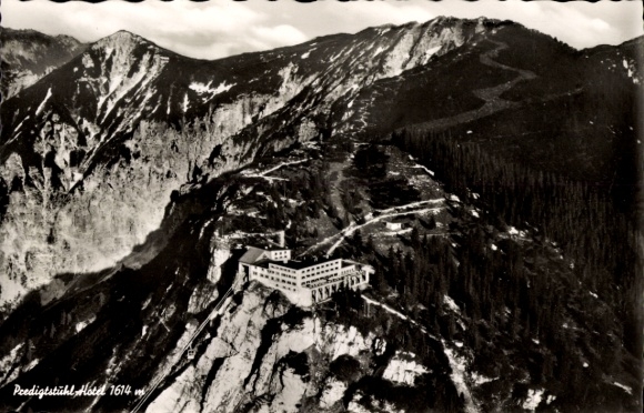 Ak Bad Reichenhall in Oberbayern, Predigtstuhl, Berglandschaft, Hotel  eindrucksvolle Aussicht