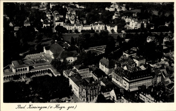 Postcard Bad Kissingen Lower Franconia Bavaria, aerial photograph