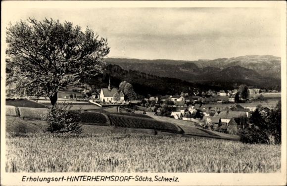 Postcard Hinterhermsdorf Sebnitz Saxon Switzerland, general view