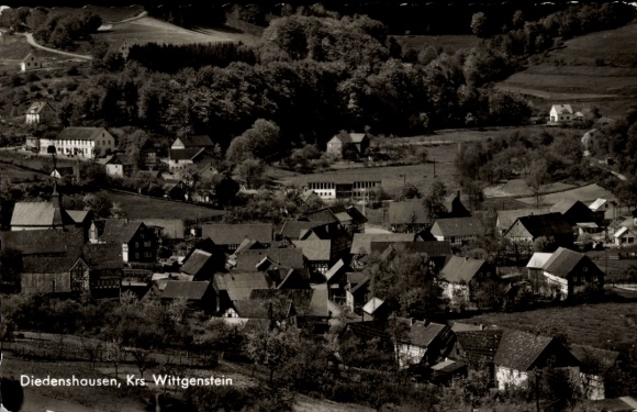 Postcard Diedenshausen Bad Berleburg in Westphalia, aerial view of the town