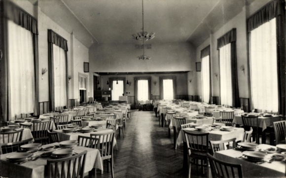 Postcard Brotterode Trusetal, FDGB recreation home Inselsberger Hof, dining room