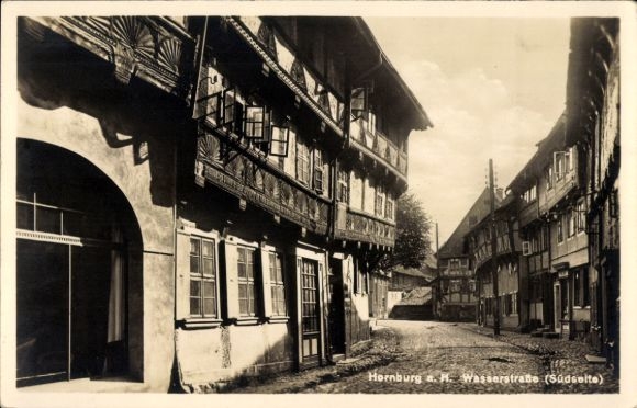 Postcard Hornburg Schladen Werla Lower Saxony, waterway, south side