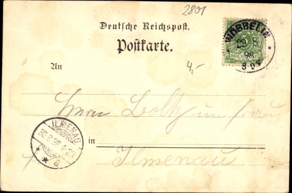 Postcard Wöbbelin in Mecklenburg, Theodor Körner grave