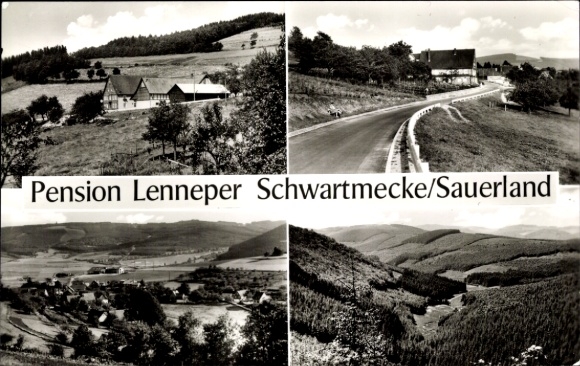 Postcard Schwartmecke Eslohe in the Hochsauerlandkreis, Pension Lenneper