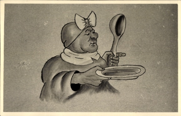 Artist Postcard Wilhelm Busch, Witwe Bolte, Max and Moritz