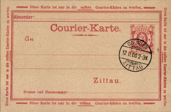 KP Zittau na Górnych Łużycach, prywatna poczta miejska, kurier