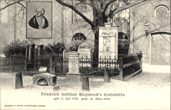 PC Hamburg Altona Ottensen, gravesite of Friedrich Gottlieb Klopstock, portrait