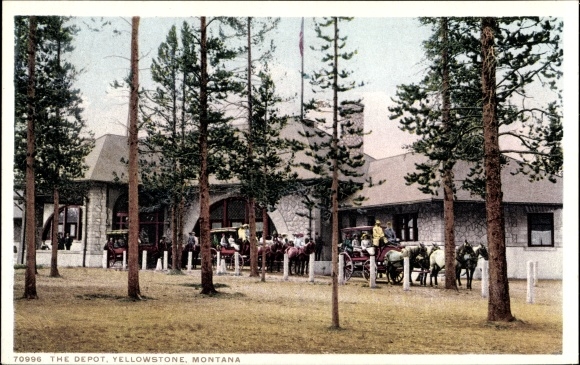 Ansichtkaart Yellowstone Montana USA, depot