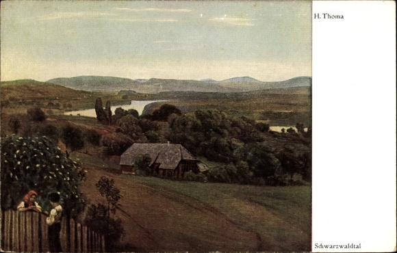 Artist PC Thoma, H., Schwarzwaldtal, people at the fence
