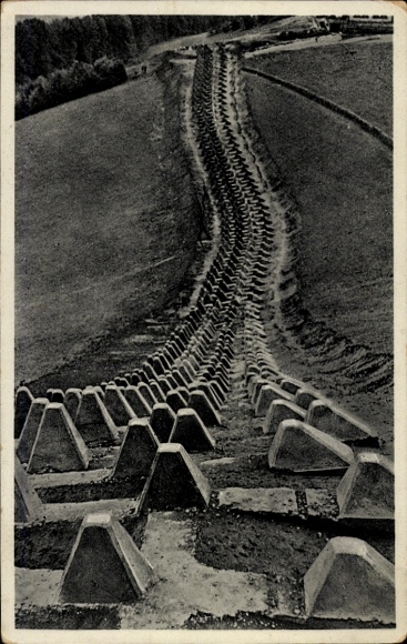 Ak Deutsche Wehrmacht, Westwall, Höckerlinie, Tanksperre