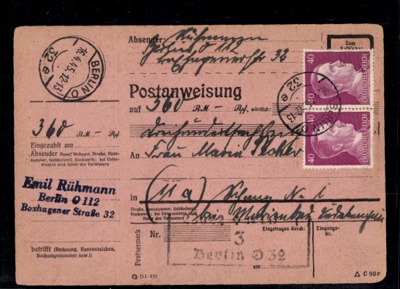 PAW No. 795 (2) "Berlin O32 16.4.45"
