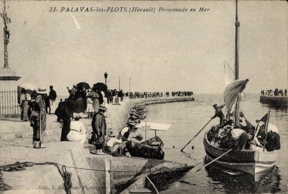 Postcard Palavas les Flots Hérault, Promenade en Mer