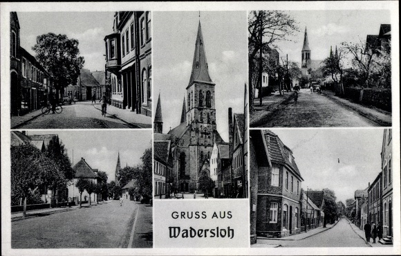 PC Wadersloh in the district of Warendorf, parts of the street, church