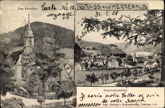 Artist PC Münch, C., Bad Herrenalb in the Black Forest, the paradise, general view