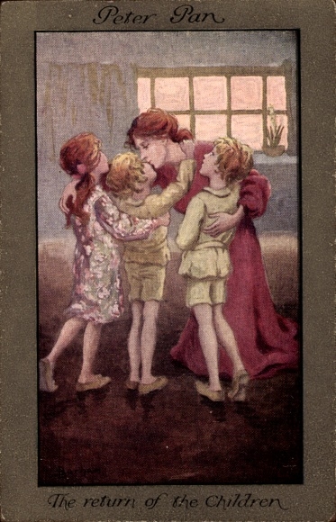 Artists Postcard Barham, Sybil, Peter Pan, The return of the children, The Return of the Children