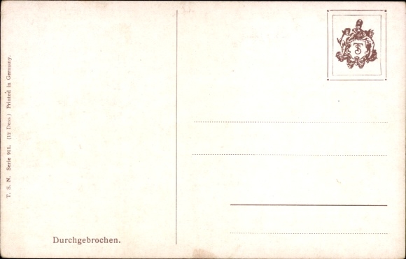 Postcard Broken through, shipping accident, broken steamer