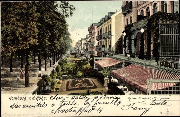 Postcard Bad Homburg before the height of Hesse, Kaiser Friedrich Promenade