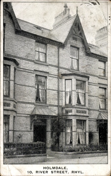 Postcard Rhyl Wales, high-rise building, 10 River Street, Holmdale
