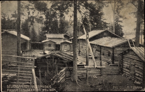 Postcard Seurasaari Fölisön Helsinki Helsingfors Finland, Outdoor Museum, Freilichtmuseum, Niemelän Torppa