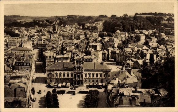 Postcard Morlaix Finistère, Place Thiers view of the viaduct