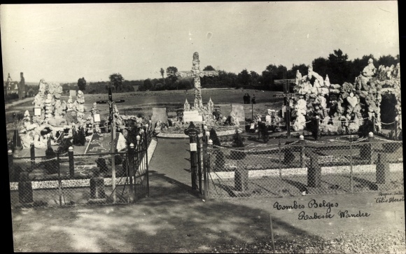 foto Ak Herstal Wallonië Luik, Combes Belges, Rabosée Wandre, ereplaats, kruis