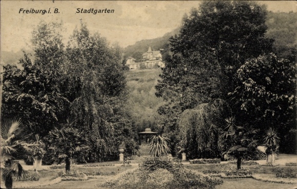 Ak Freiburg im Breisgau,  Stadtgarten, Bäume, Gartenanlage, Landschaft