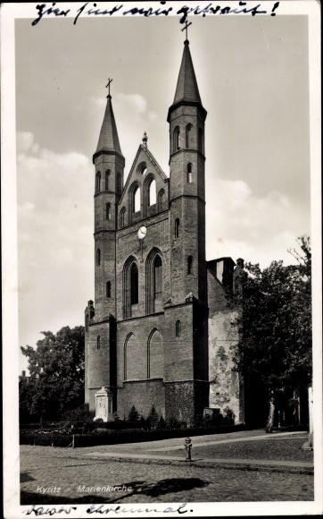 Postcard Kyritz in der Prignitz, Marienkirche, exterior view