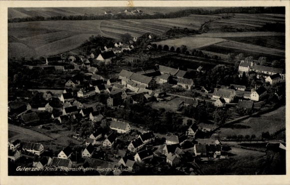 Ak Gutenzell Hürbel Oberschwaben Württemberg, Fliegeraufnahme