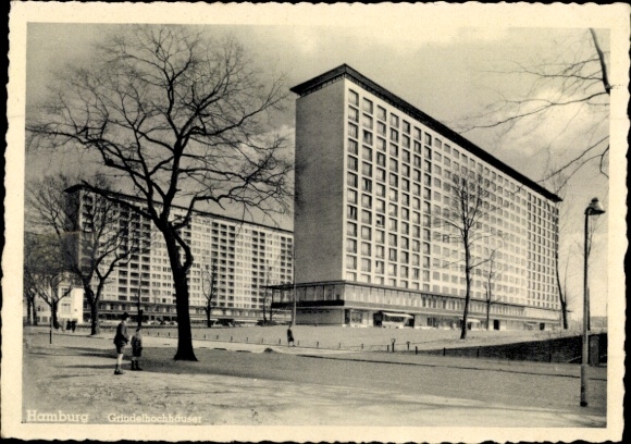 Postcard Hamburg Nord Hoheluft, Grindelhochhäuser