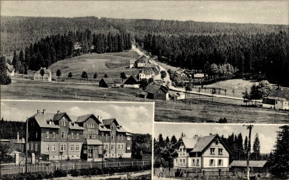 Postcard Steinbach Johanngeorgenstadt in the Ore Mountains, partial views