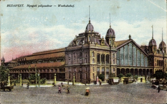 Postcard Budapest Hungary, Westbahnhof