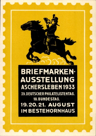 Ganzsachen Ak Aschersleben, Briefmarkenausstellung 1933, Deutscher Philatelistentag, Bestehornhaus