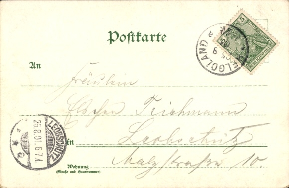 Chromo-Litho Heligoland, island, Heligolanders, flags