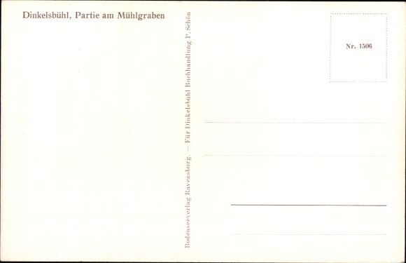 Artist PC Marschall, J., Dinkelsbühl, lot at the Mühlgraben, 1914