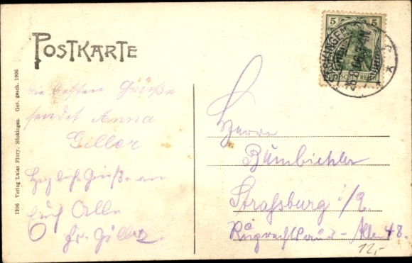 Postcard Bad Säckingen am Hochrhein, Scheffel Monument