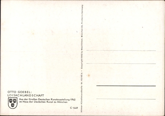 Artist Postcard Goebel, Otto, Loisachlandschaft, Great German Art Exhibition 1942, HDK C 1449