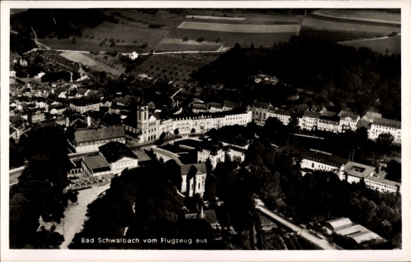 Postcard Bad Schwalbach im Taunus, aerial photograph