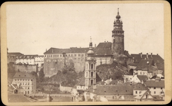 Cabinet Photo Český Krumlov Bohemian Krumau South Bohemia, partial view, churches