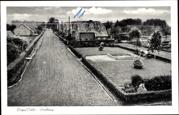 Postcard Loga Leer Ostfriesland, settlement, park