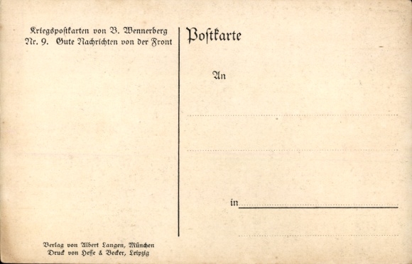 Artist Postcard Wennerberg, Bruno, Good news from the front, mother and children read soldier's letter
