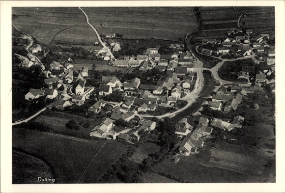 Postcard Daiting Monheim in Swabia, aerial photograph