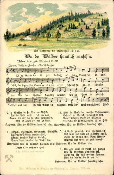 30 song cards, Anton Günther