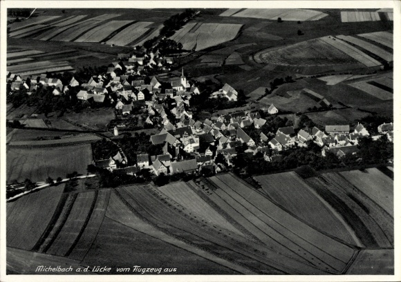 Ak Michelbach an der Lücke Wallhausen in Württemberg, Luftaufnahme von Michelbach, ländliche Umge