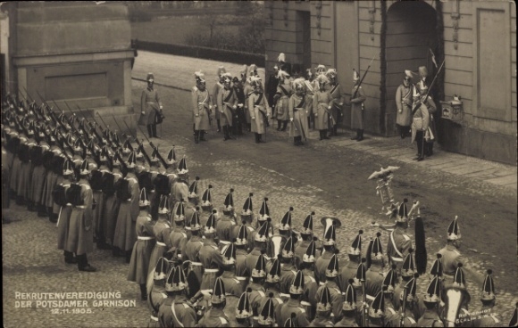 Ak Potsdam, Rekrutenvereidigung der Potsdamer Garnison